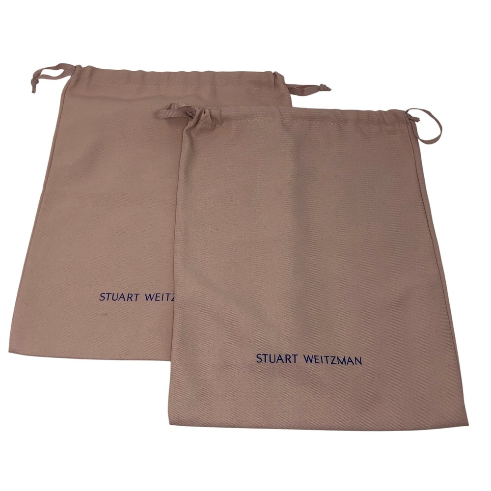 Stuart Weitzman Dust Bag Set OS Pink Drawstring Logo Storage 2 Pack